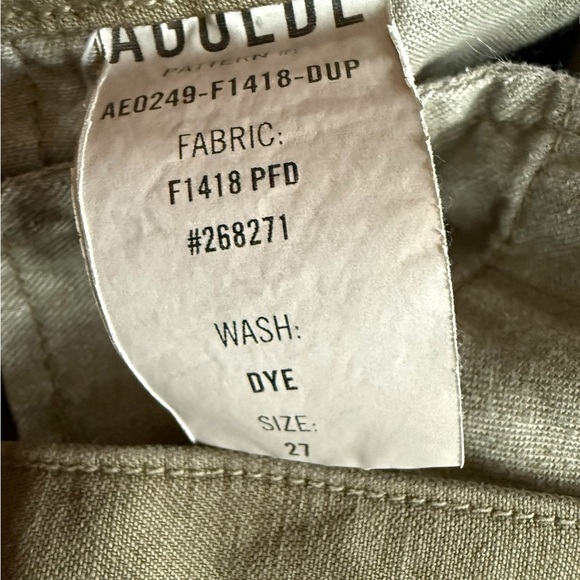 Agolde Jericho Cropped Cargo Pants High Waisted Relaxed Fit Size 27 Green - Picture 10 of 11